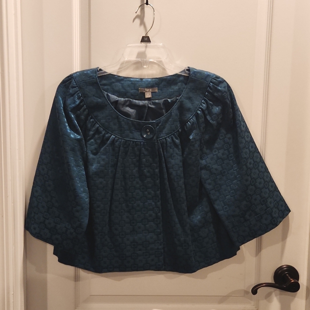 Apt. 9 Cropped Teal Blazer